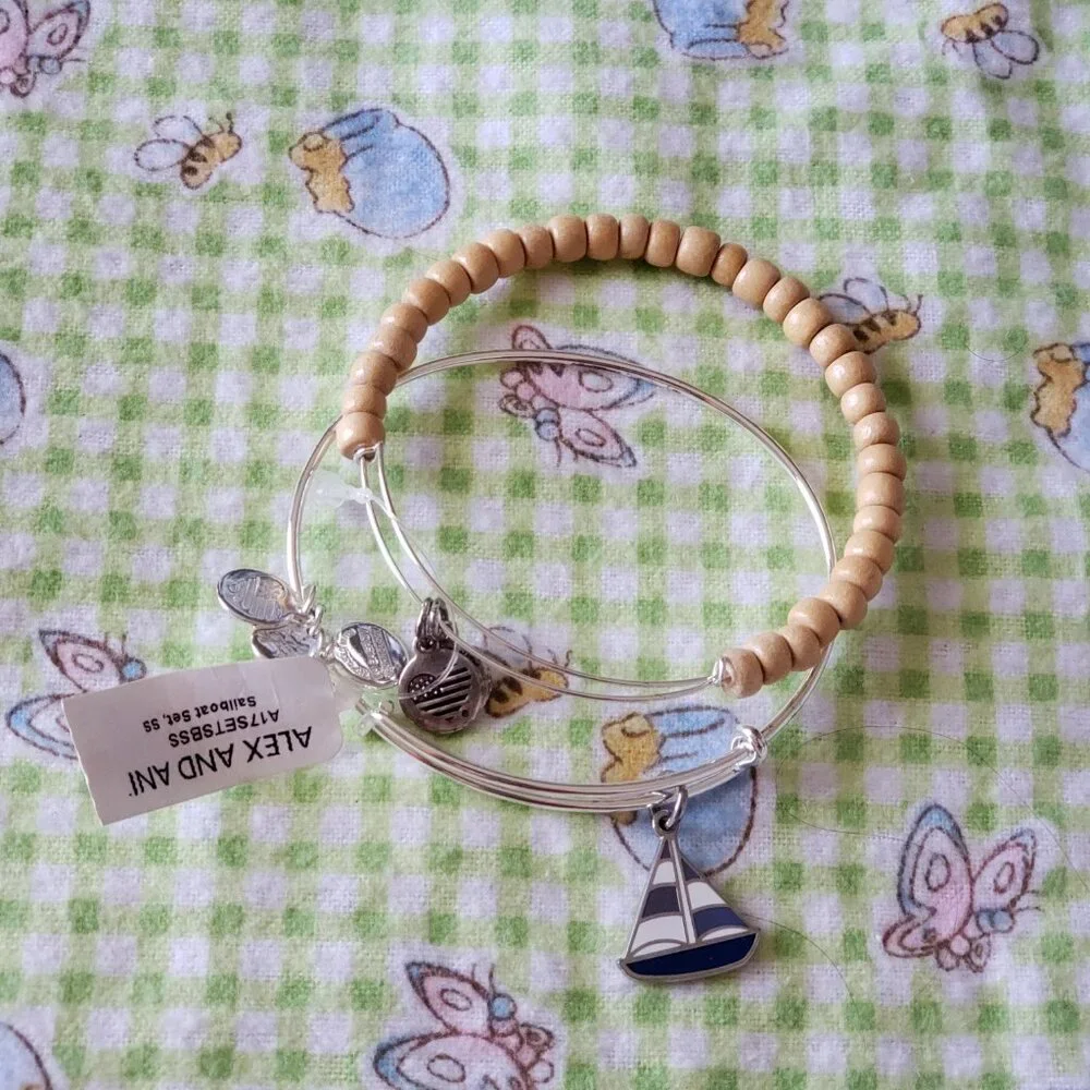 New ⛵️ Alex & Ani Sailboat Set Charm ⛵️ 767